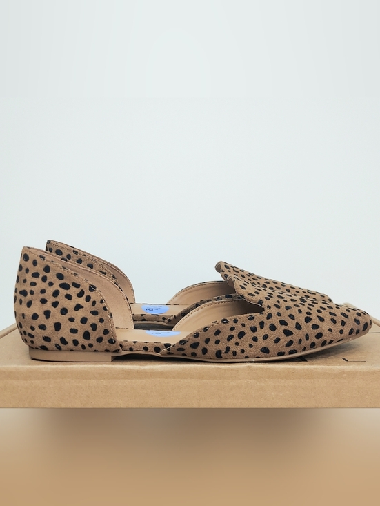 Kensie Shoes - Kensie Neutral Tan/Black Leopard Print Cut Out Flat Loafers Women's Size 6.5 New